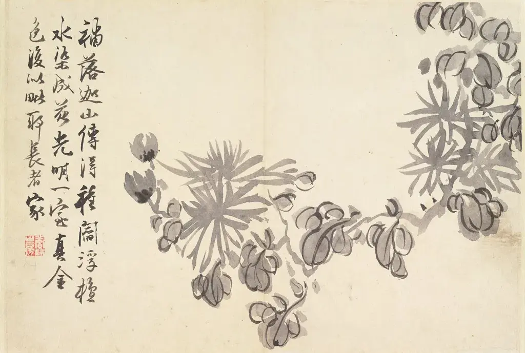 Blossoming Chrysanthemum by Cho Hŭiryong — original painting reproduced as a hand-painted oil on canvas
