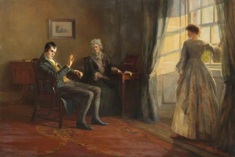 Burns at Ruthwell Manse by Duncan McKellar — original painting reproduced as a hand-painted oil on canvas
