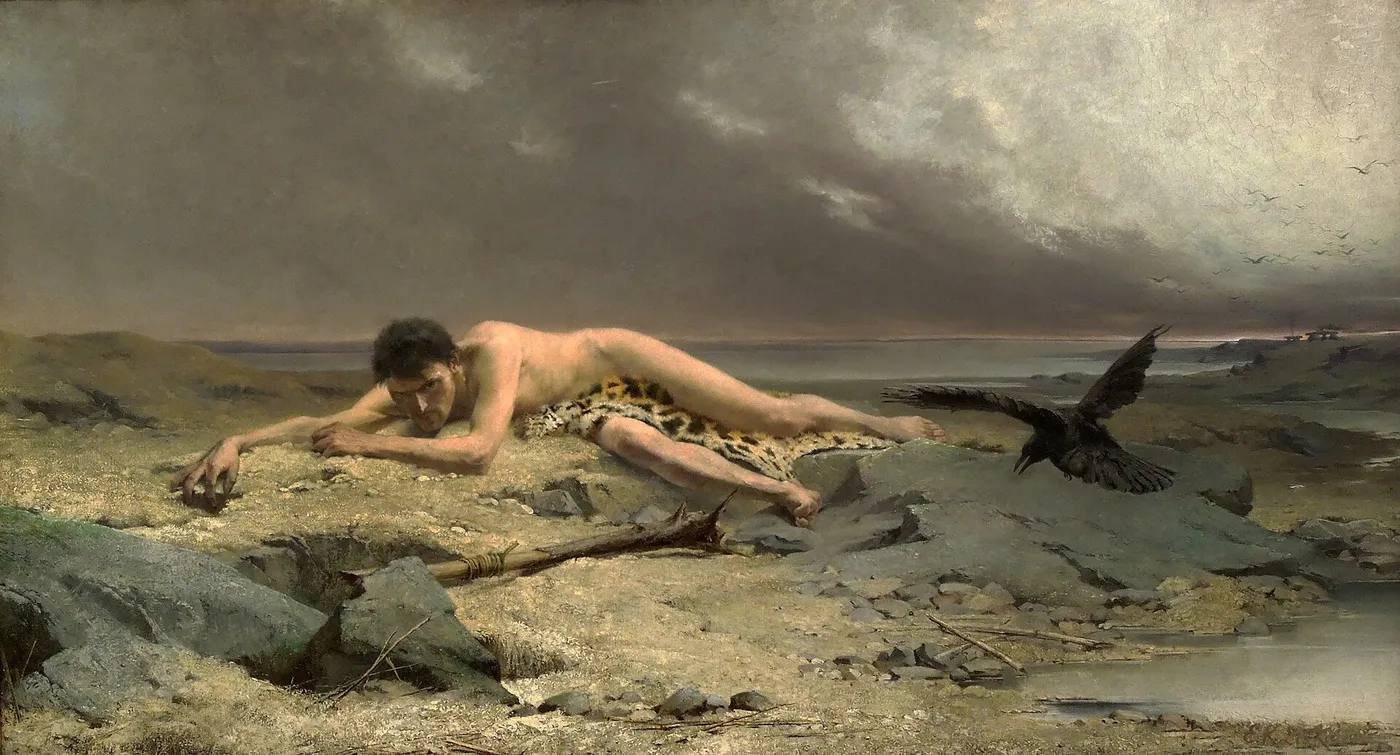 Cain (1885) by Emanuel Krescenc Liška — original painting reproduced as a hand-painted oil on canvas
