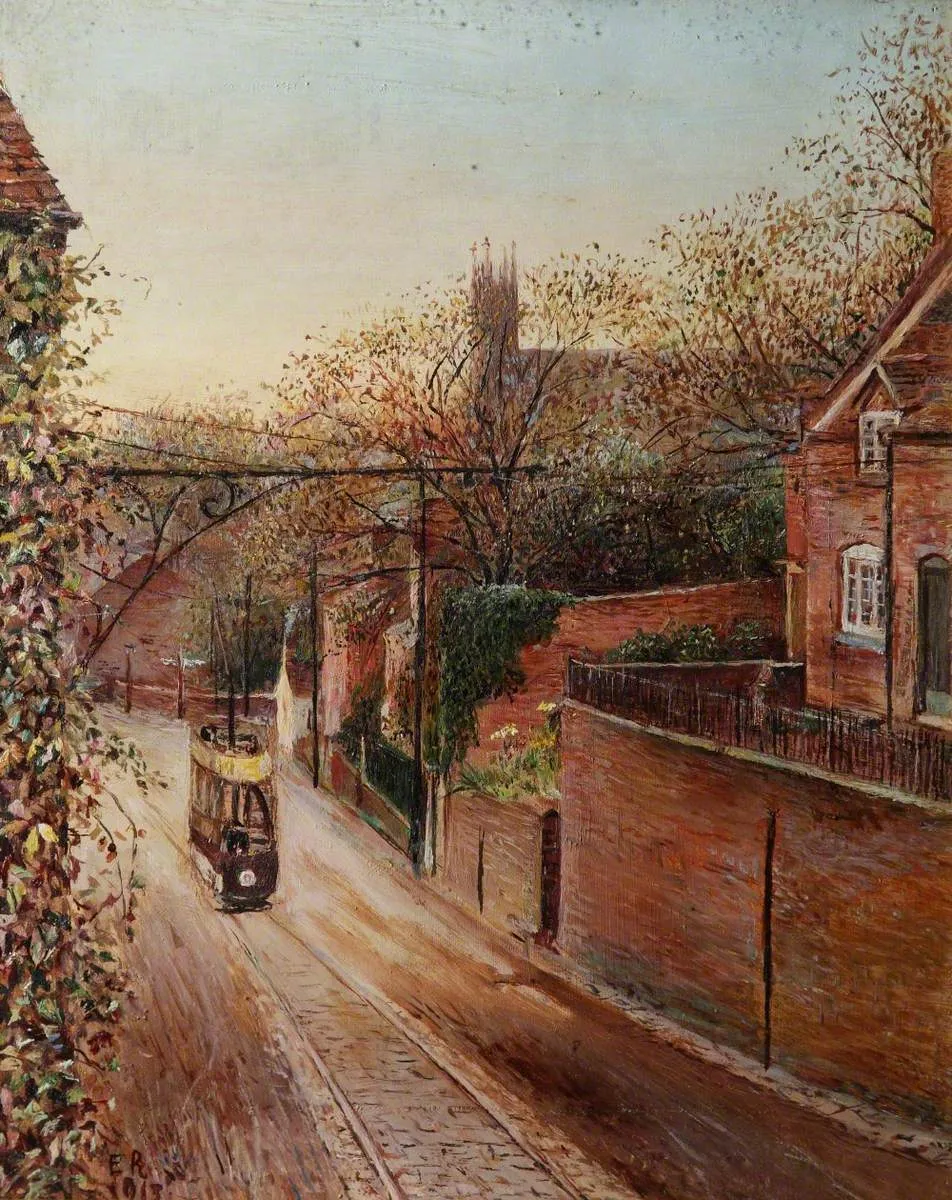 Camp Hill, Wordsley, Staffordshire (1913) by Elizabeth Richardson — original painting reproduced as a hand-painted oil on canvas