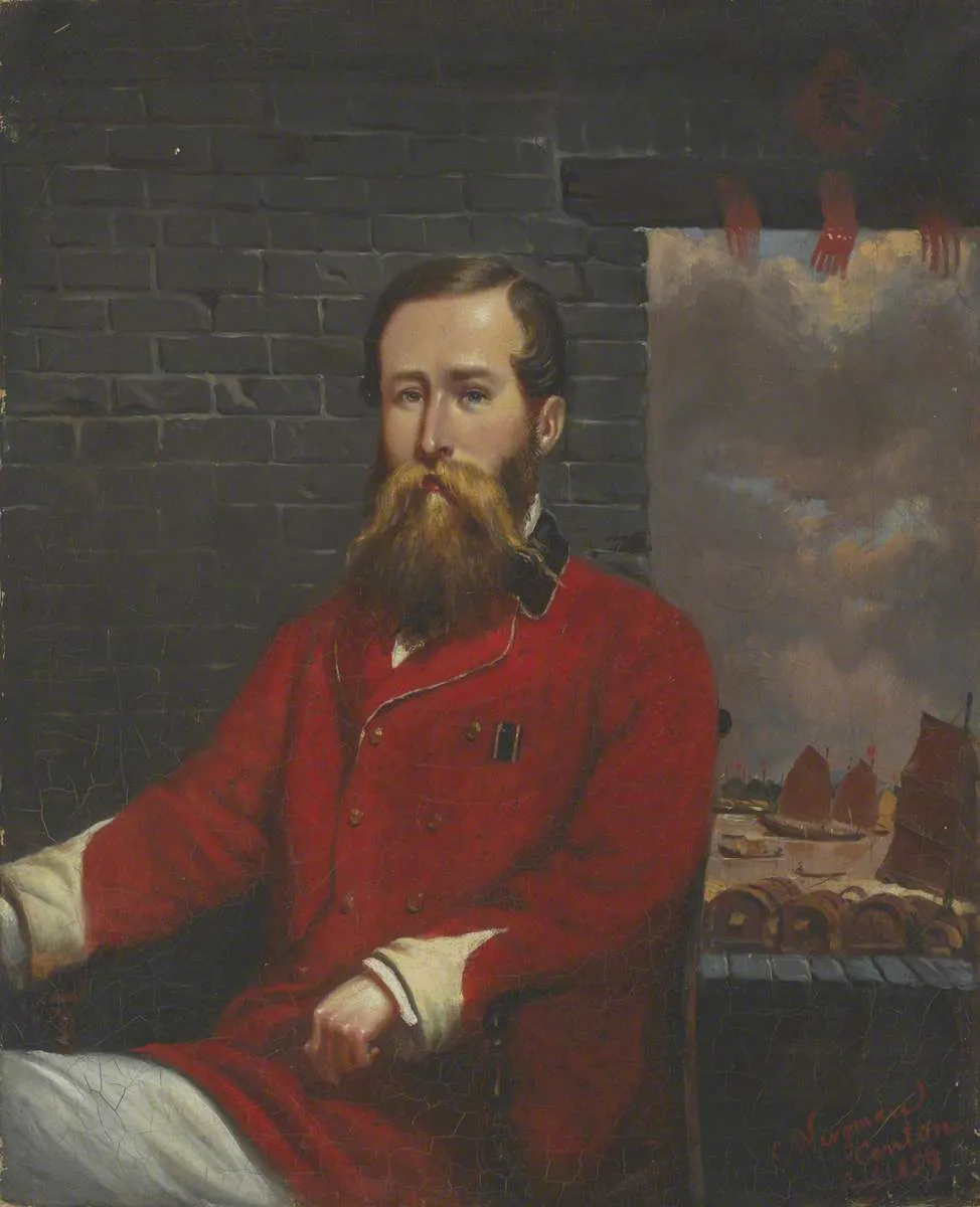 Captain (later Lieutenant Colonel) Robert Coney Whiting (1825–1886), 70th Bengal Native Infantry, Canton — Charles Wirgman