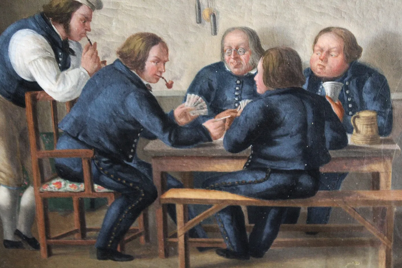 card player by Carl Conrad Dahlberg — original painting reproduced as a hand-painted oil on canvas