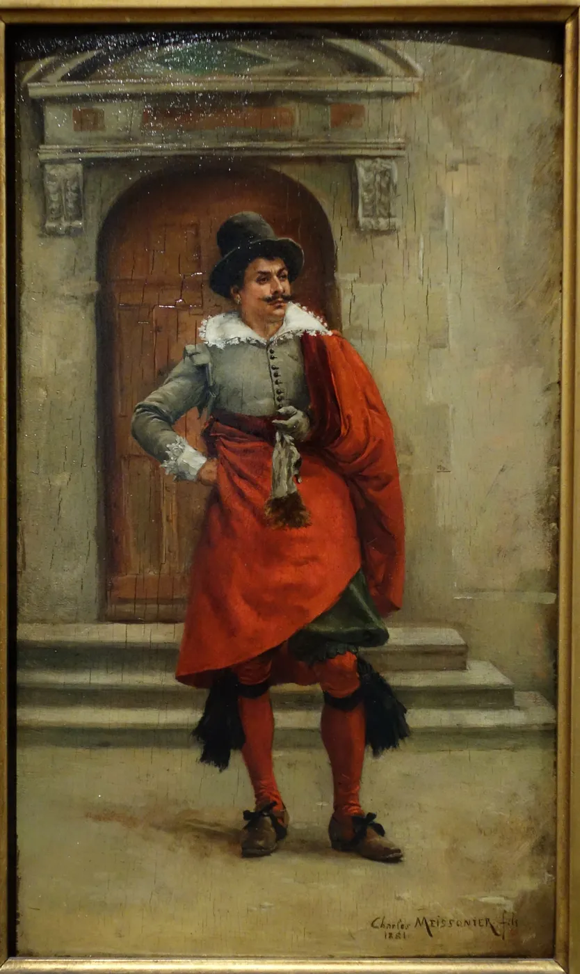 Cavalier (1881) by Charles Meissonier — original painting reproduced as a hand-painted oil on canvas