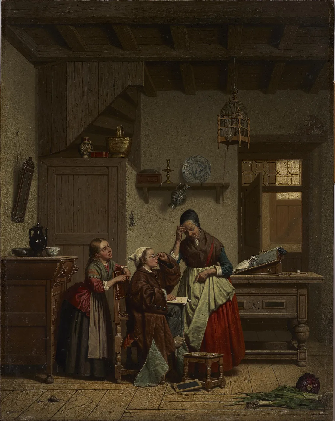 Children’s Game (1860) by Charles Joseph Grips — original painting reproduced as a hand-painted oil on canvas
