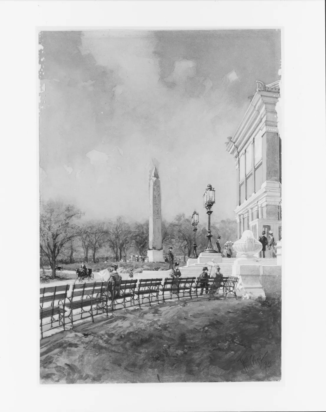 Cleopatra’s Needle (1895) by Frank Crane — original painting reproduced as a hand-painted oil on canvas