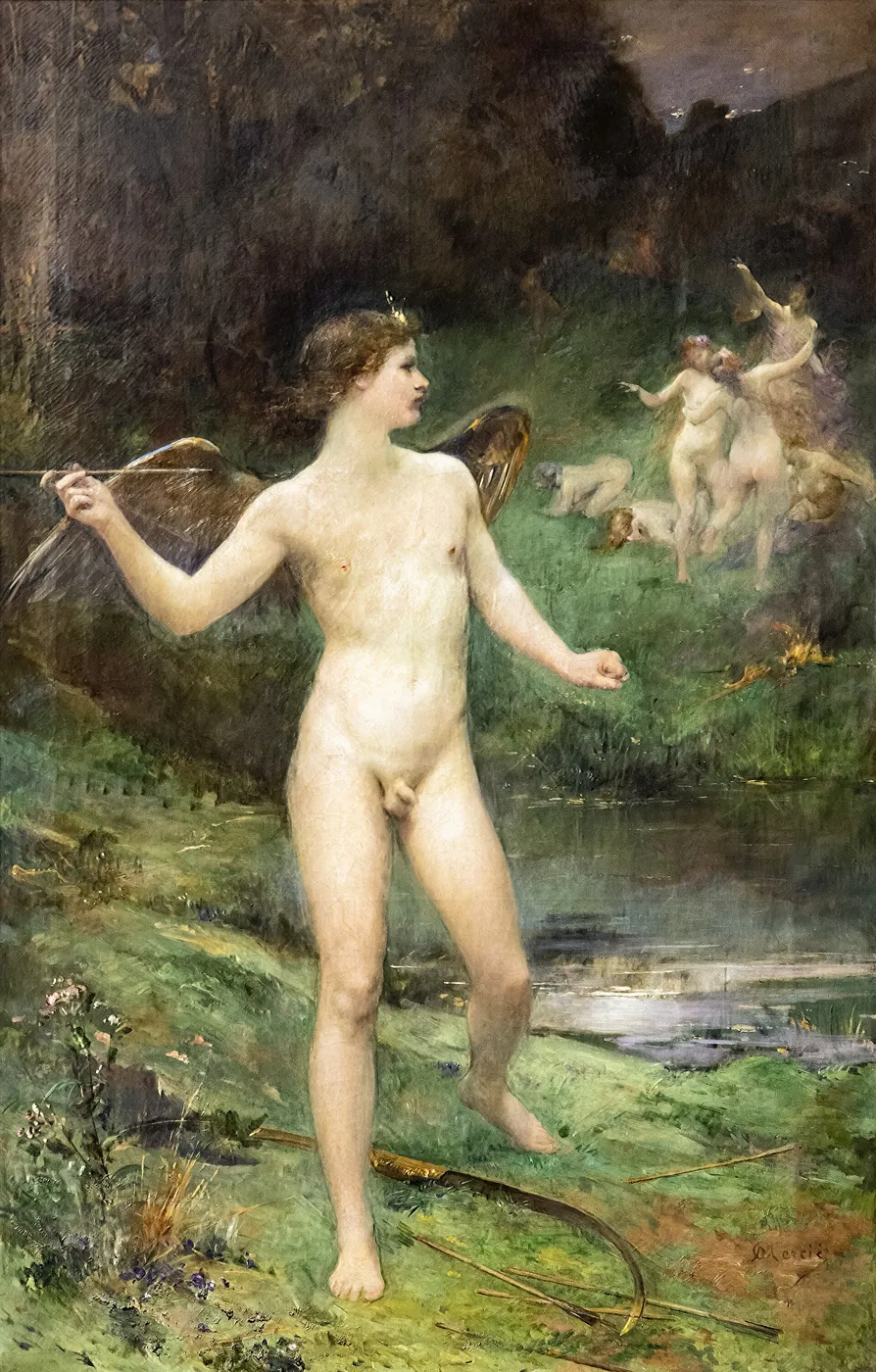 Colère d’amour - Antonin Mercié (1900) by Antonin Mercié — original painting reproduced as a hand-painted oil on canvas