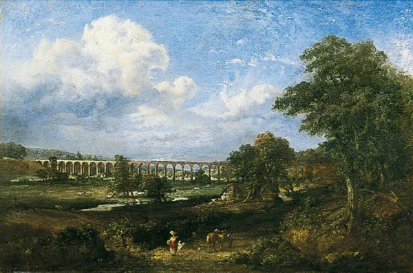 Colne Valley Viaduct, Essex (1850) by Edward Robert Smythe — original painting reproduced as a hand-painted oil on canvas