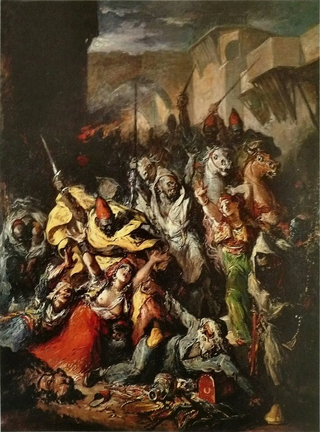 Combat de Maures (1865) by Francisco Lameyer y Berenguer — original painting reproduced as a hand-painted oil on canvas