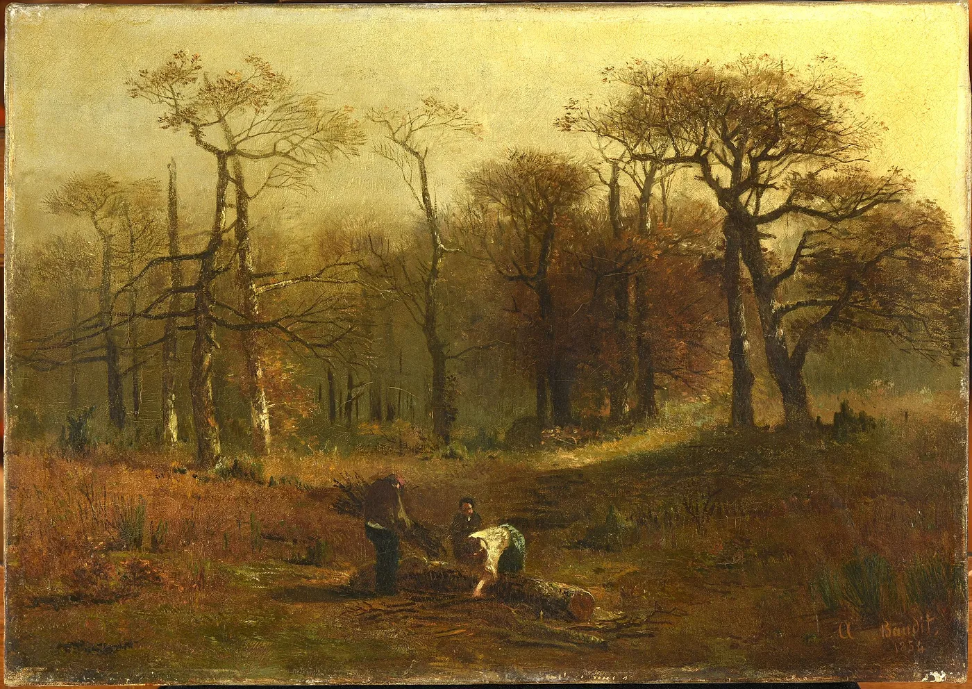 Coupée dans un bois (1854) by Amédée Baudit — original painting reproduced as a hand-painted oil on canvas