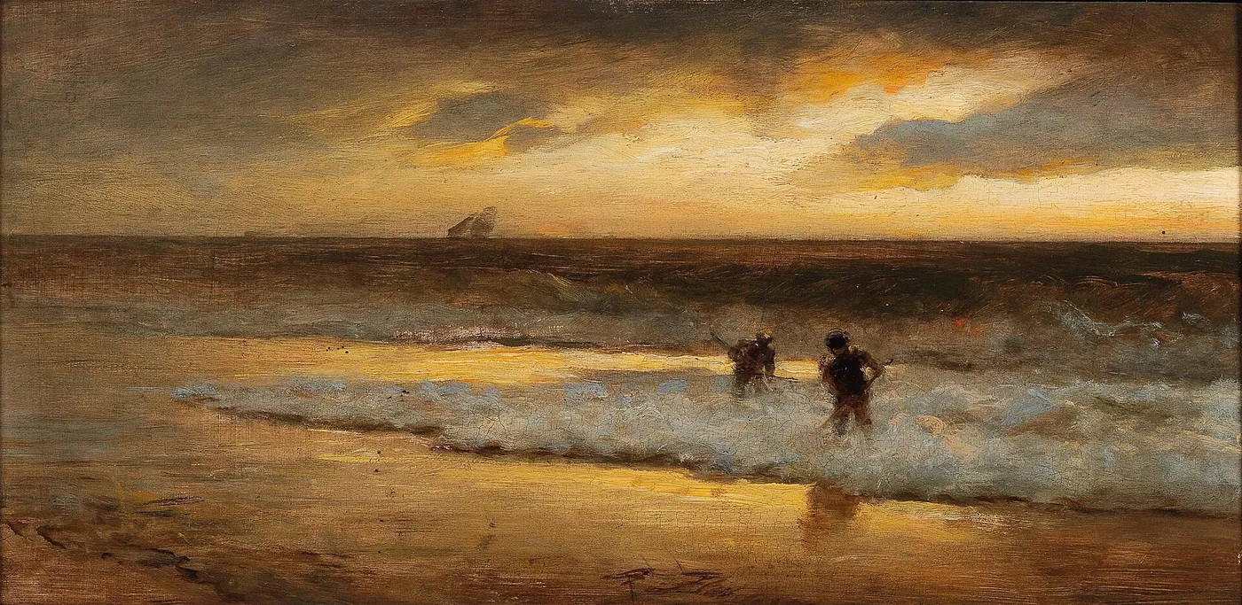 Crab Fishermen on the Beach — Albert Flamm