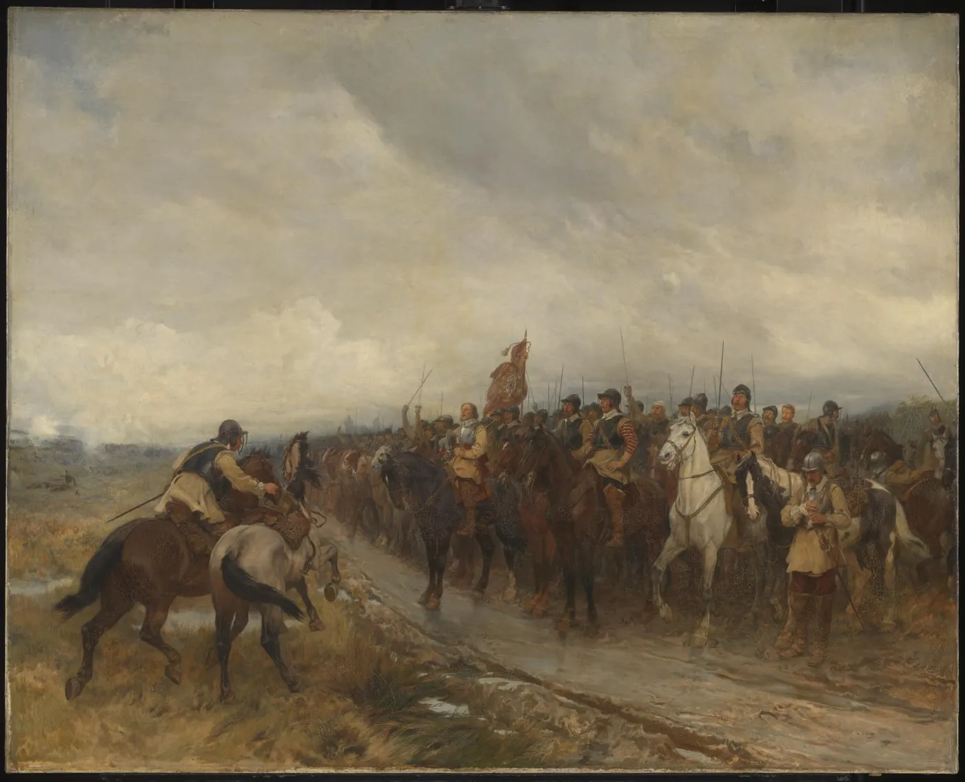 Cromwell at Dunbar (1886) by Andrew Carrick Gow — original painting reproduced as a hand-painted oil on canvas