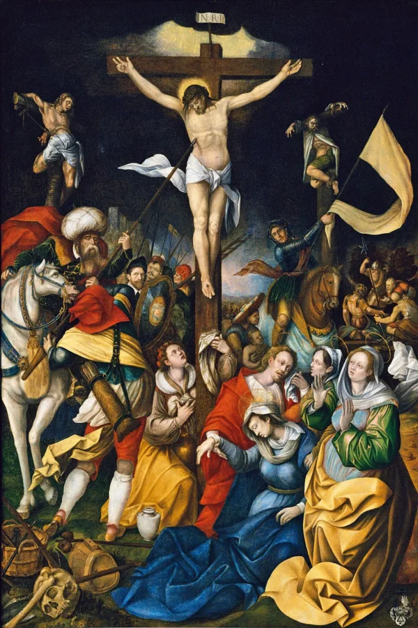 Crucifixion of Christ (1590) by Bartholomäus Bruyn III. — original painting reproduced as a hand-painted oil on canvas