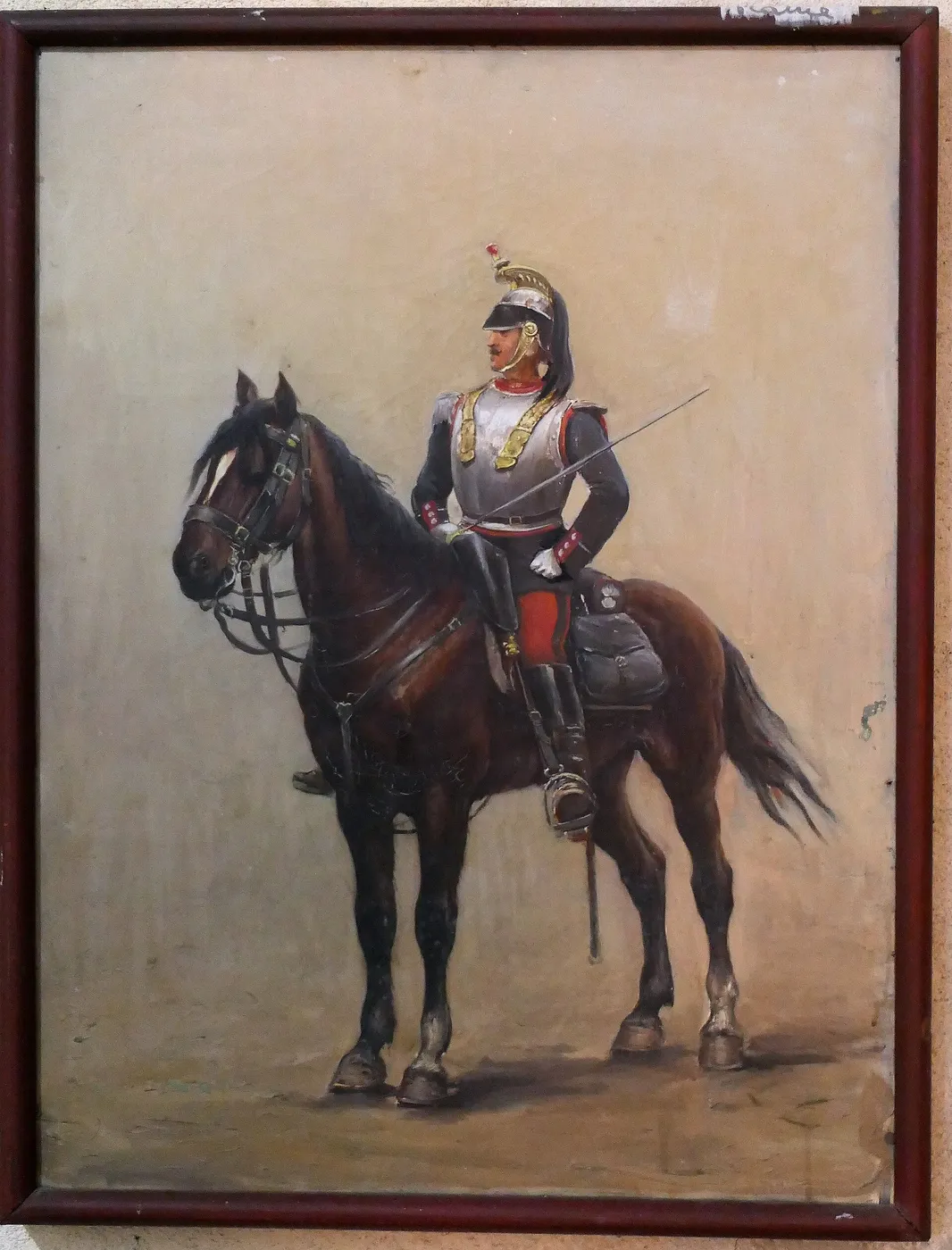 Cuirassier de la guerre de 1870 by Charles Merlette — original painting reproduced as a hand-painted oil on canvas