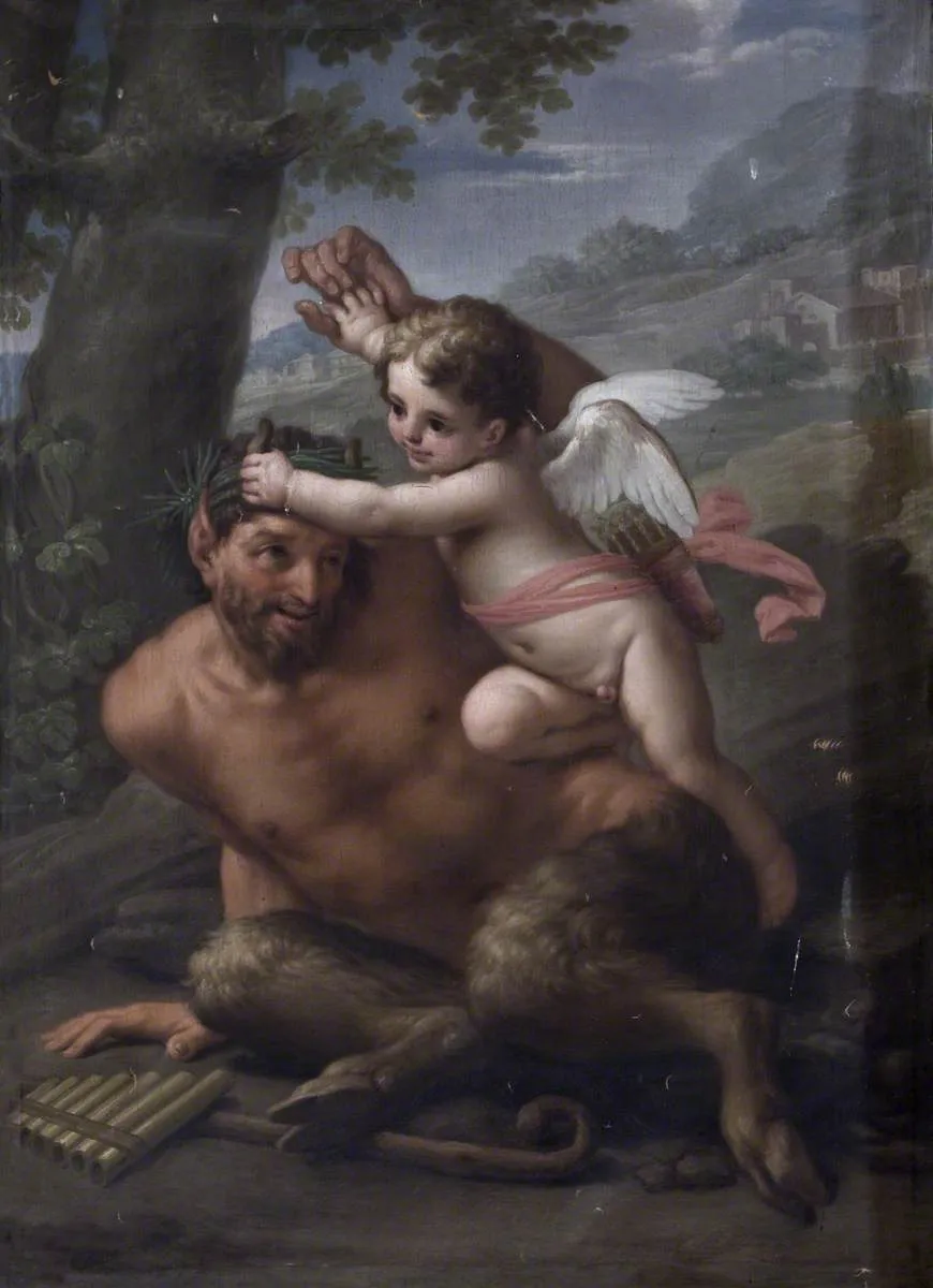 Cupid attacking a Satyr (after Francesco Mancini) — Charles Lucy