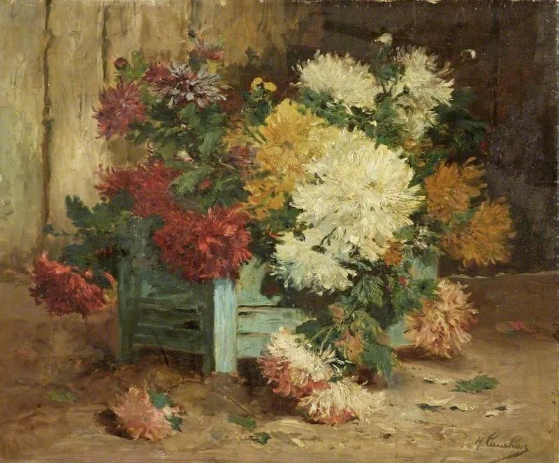 Dahlias in an Urn — Eugène Henri Cauchois