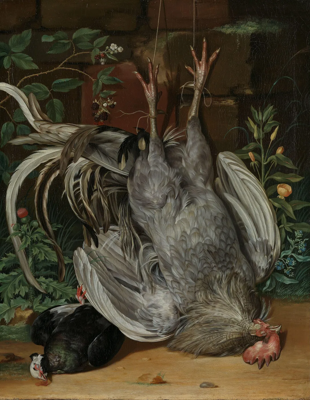 Dead Birds (1735) by Anton Friedrich Harms — original painting reproduced as a hand-painted oil on canvas