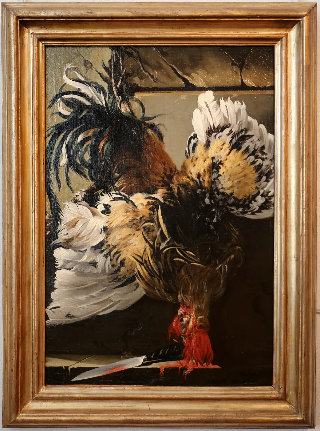 Dead Cock (1750) by Antonio Giuseppe Barbazza — original painting reproduced as a hand-painted oil on canvas