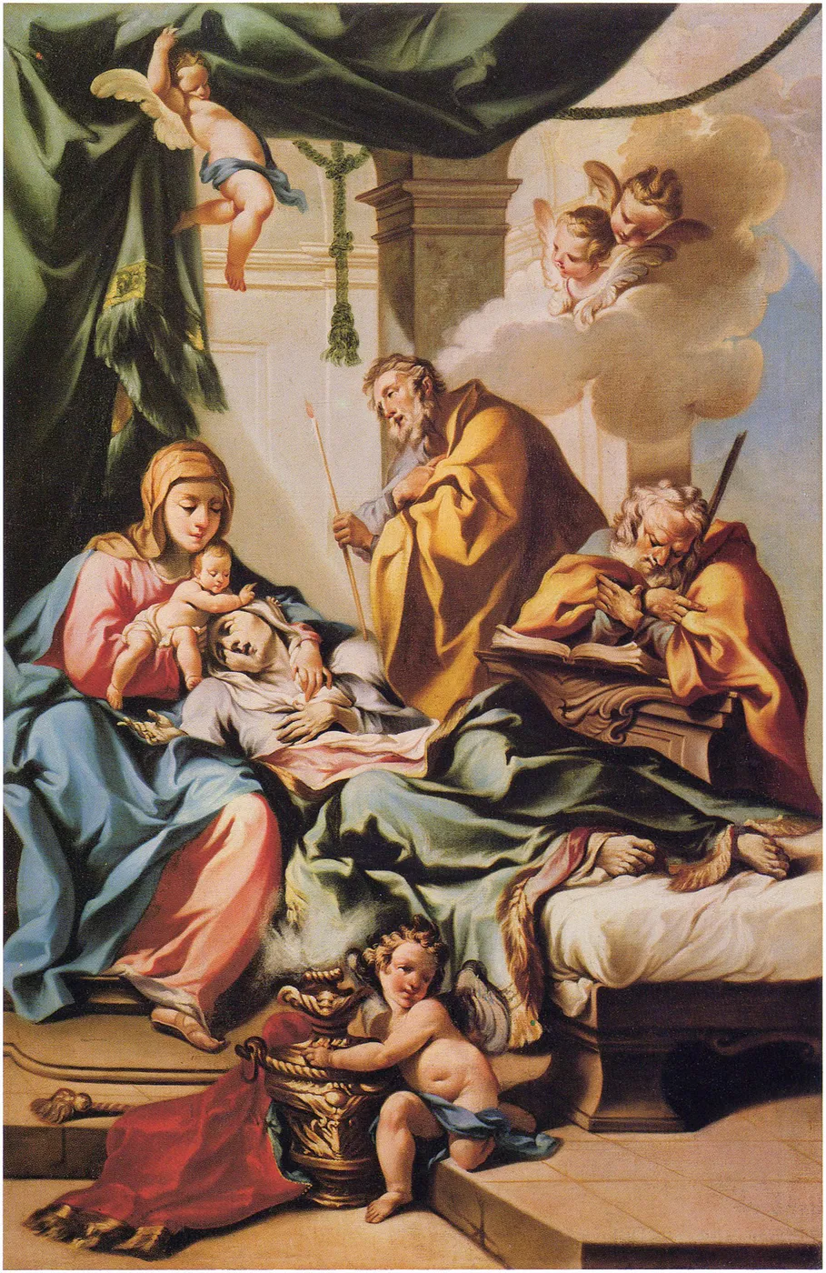 Death of Saint Anne (1740) by Francesco Monti — original painting reproduced as a hand-painted oil on canvas