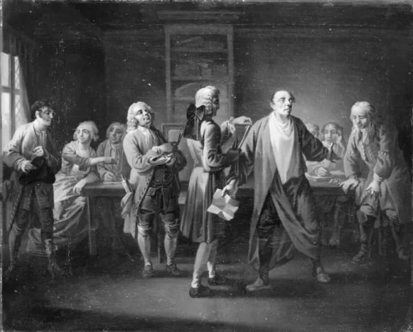Den Stundesløse, I akt, 6. scene (1794) by Christian August Lorentzen — original painting reproduced as a hand-painted oil on canvas