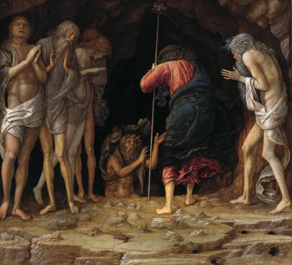 Descent into the limbo (1470) by Andrea Mantegna — original painting reproduced as a hand-painted oil on canvas