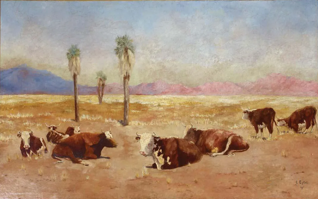 Desert Scene. (1903) by Carl Eytel — original painting reproduced as a hand-painted oil on canvas