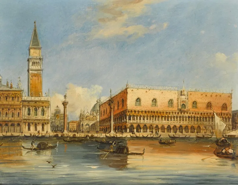 Doge’s Palace by Carlo Grubacs — original painting reproduced as a hand-painted oil on canvas