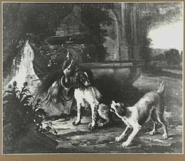 Dogs and Game (1700) by Adriaen de Grijef — original painting reproduced as a hand-painted oil on canvas
