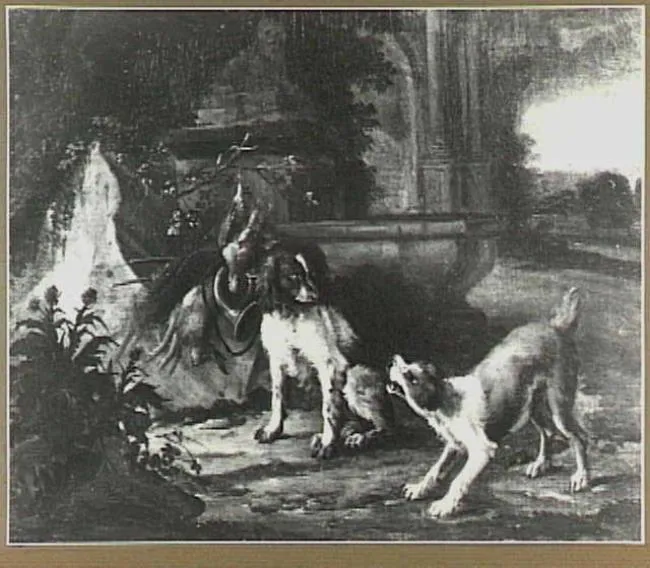 Dogs and Game (1700) by Adriaen de Grijef — original painting reproduced as a hand-painted oil on canvas