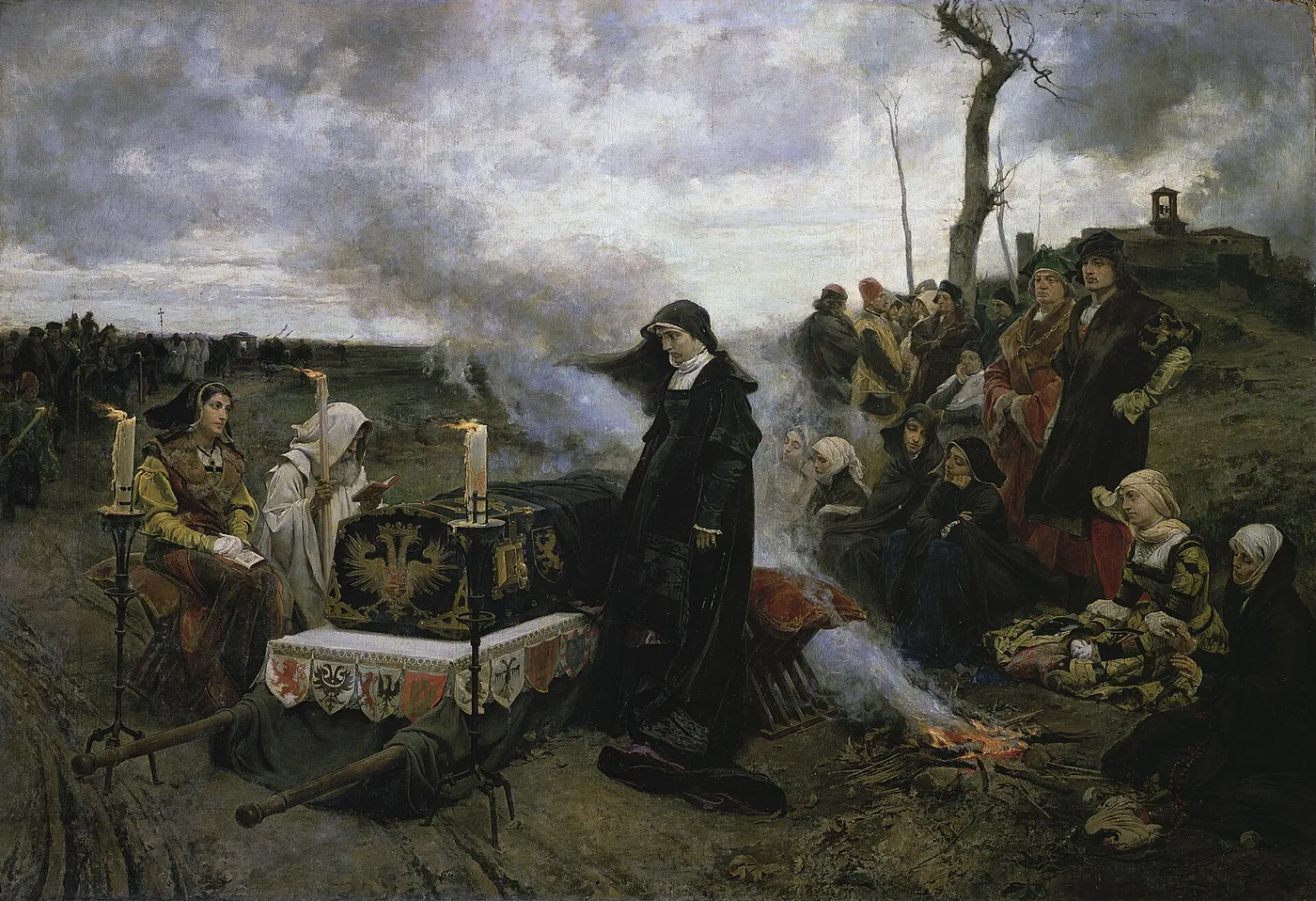 Doña Joanna the Mad (1877) by Francisco Pradilla y Ortiz — original painting reproduced as a hand-painted oil on canvas