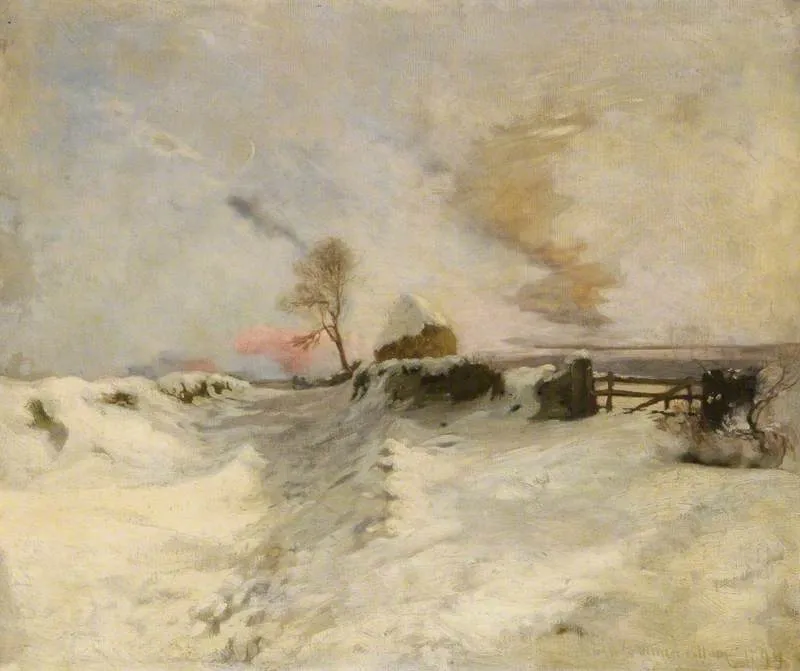 Drifted Snow (1894) by Austin Winterbottom — original painting reproduced as a hand-painted oil on canvas