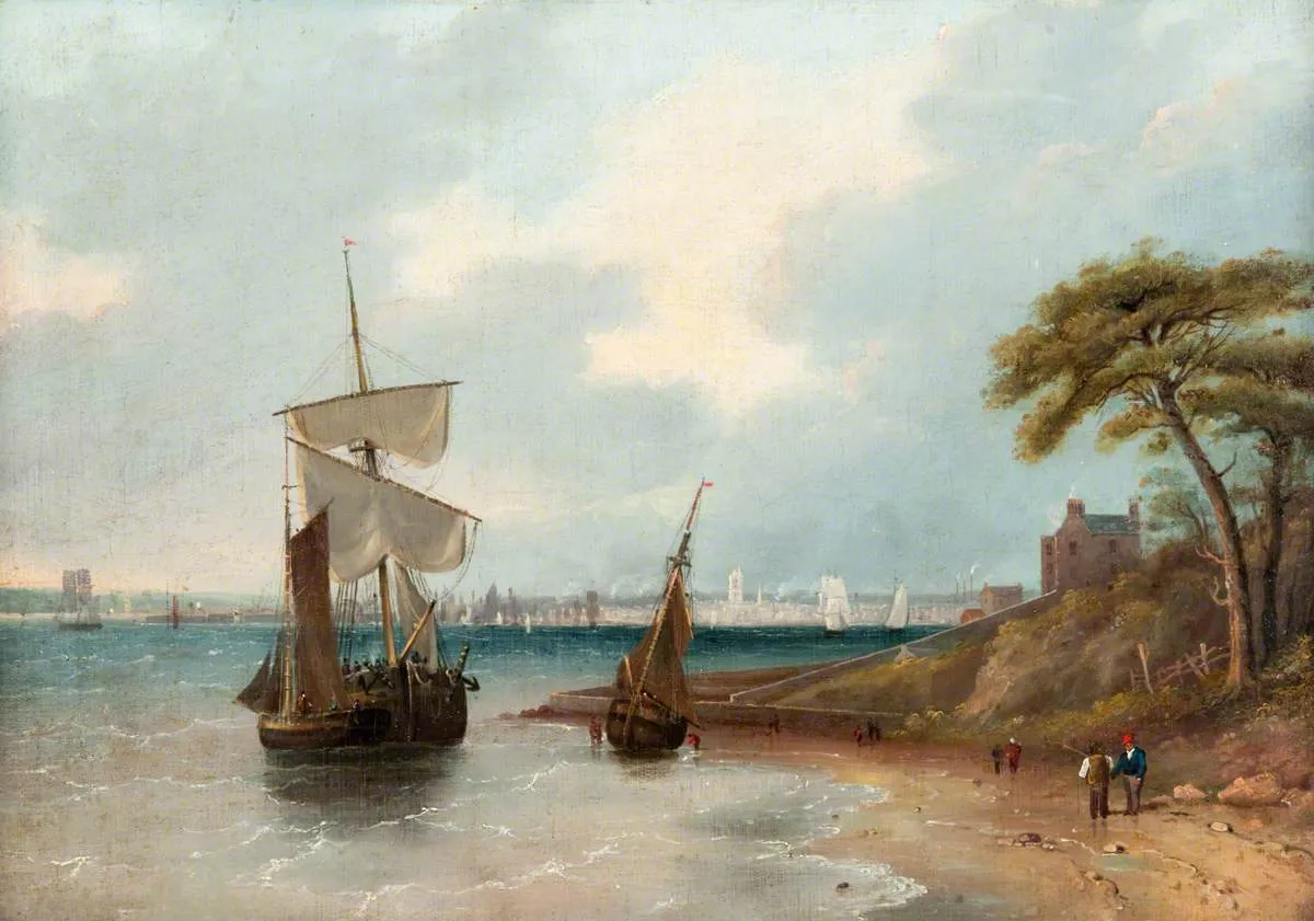 Dundee from the East (1820) by Edmund Thornton Crawford — original painting reproduced as a hand-painted oil on canvas