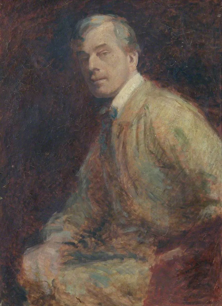 Edward Stott (1855–1918) (1900) by Arthur Kynaston — original painting reproduced as a hand-painted oil on canvas