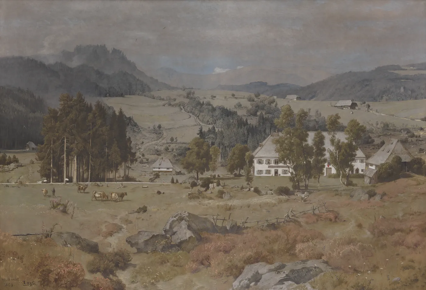 Erle(n)bruck near Hinterzarten (1885) by Emil Lugo — original painting reproduced as a hand-painted oil on canvas