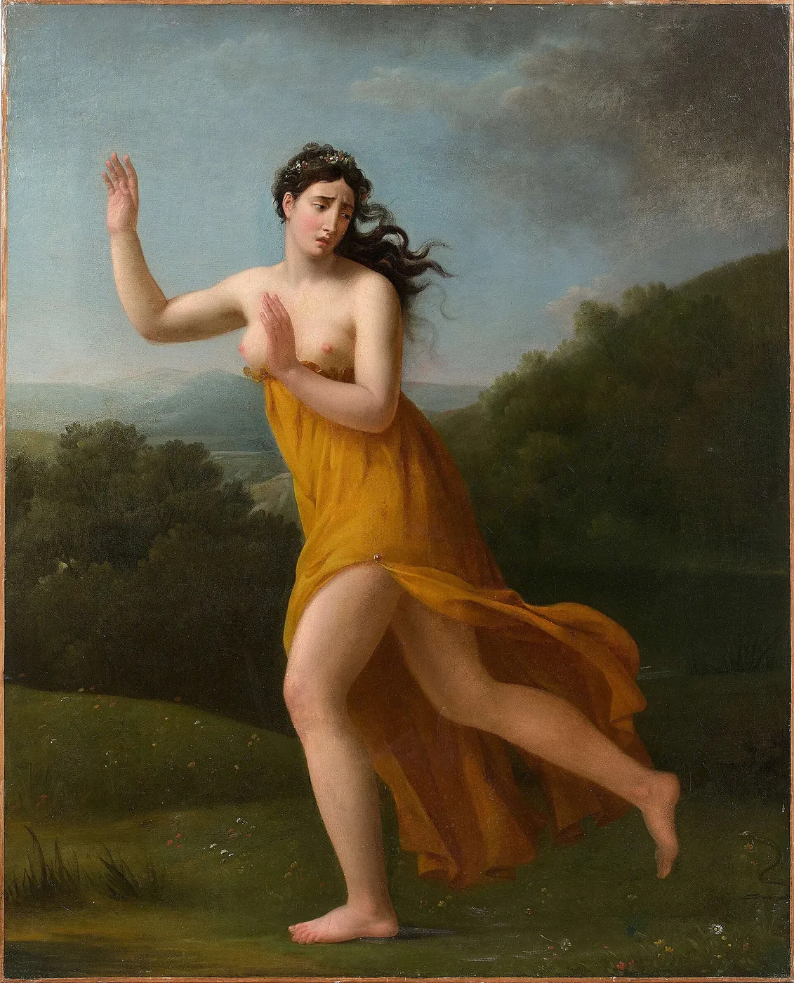 Eurydice stung by a snake by Antoinette Béfort — original painting reproduced as a hand-painted oil on canvas