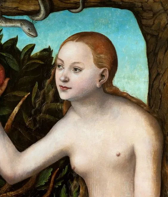 Eve (1531) by Lucas Cranach the Elder — original painting reproduced as a hand-painted oil on canvas