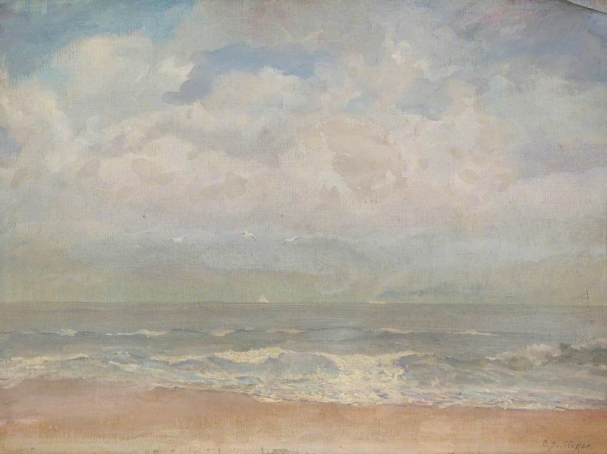 Evening by Charles John Stokoe — original painting reproduced as a hand-painted oil on canvas