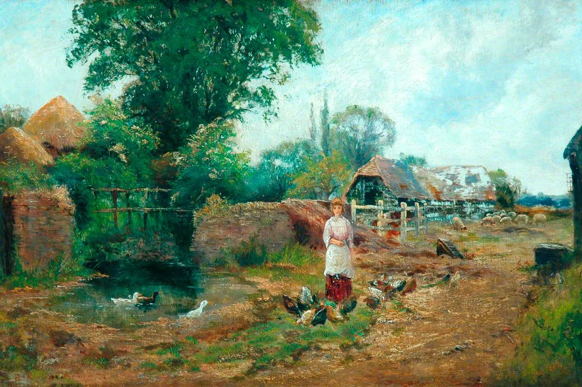Feeding Time by Ernest Walbourn — original painting reproduced as a hand-painted oil on canvas