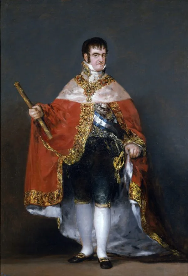 Ferdinand VII in Court Dress (1814) by Francisco Goya — original painting reproduced as a hand-painted oil on canvas
