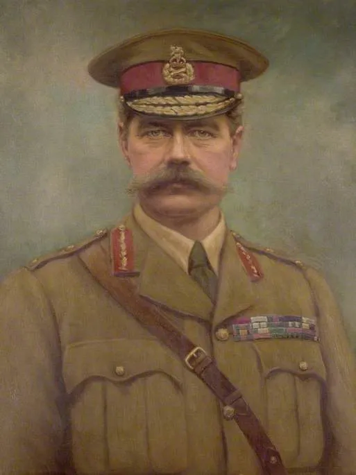 Field Marshal Horatio Herbert Kitchener (1850–1916), 1st Earl Kitchener (1915) by Arthur Davies — original painting reproduced as a hand-painted oil on canvas