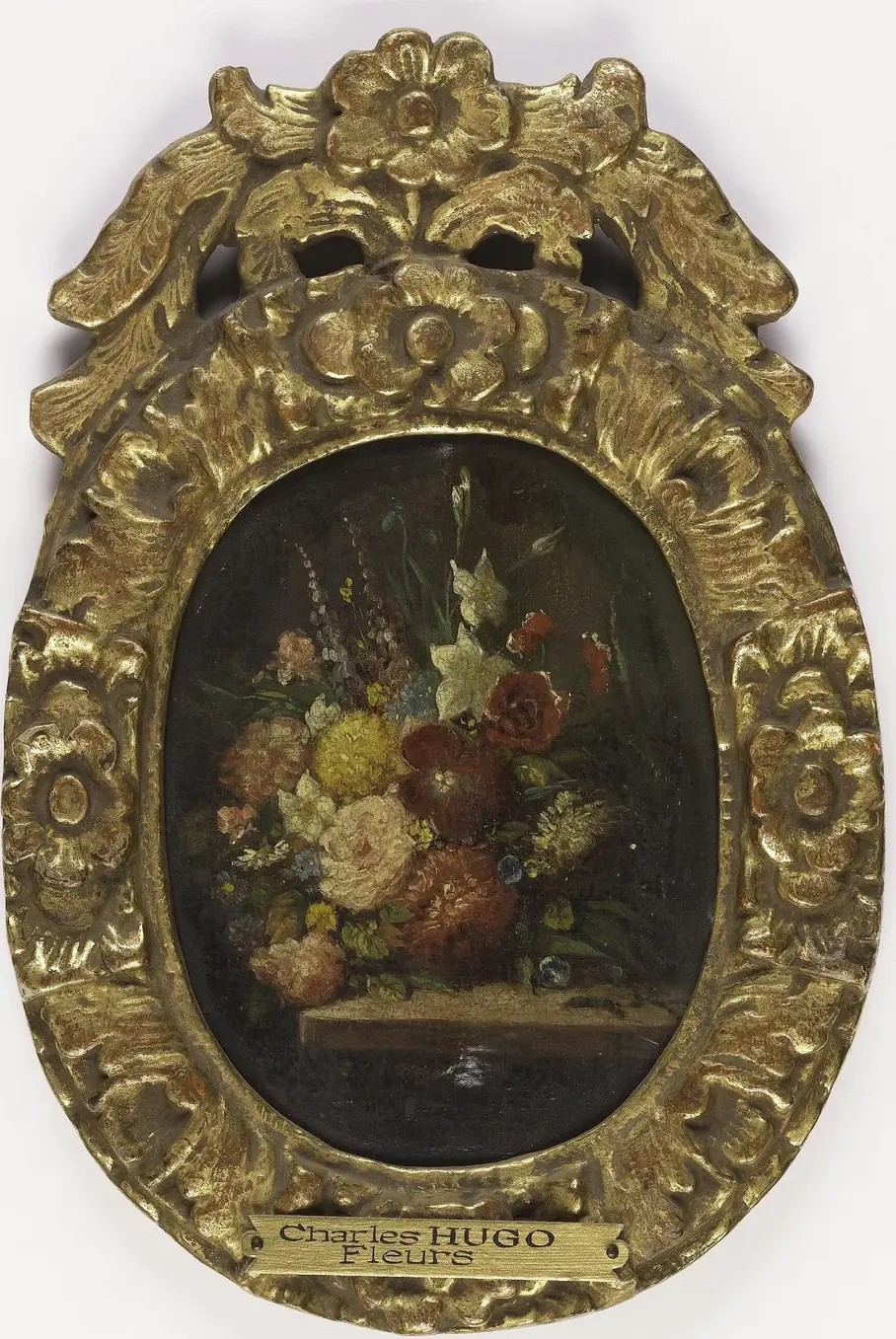 Fleurs (1801) by Charles Hugo — original painting reproduced as a hand-painted oil on canvas