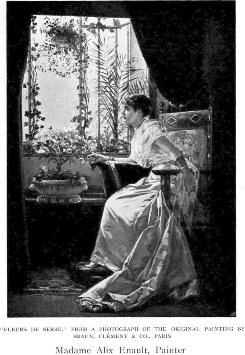 Fleurs de Serre (1905) by Alix-Louise Enault — original painting reproduced as a hand-painted oil on canvas