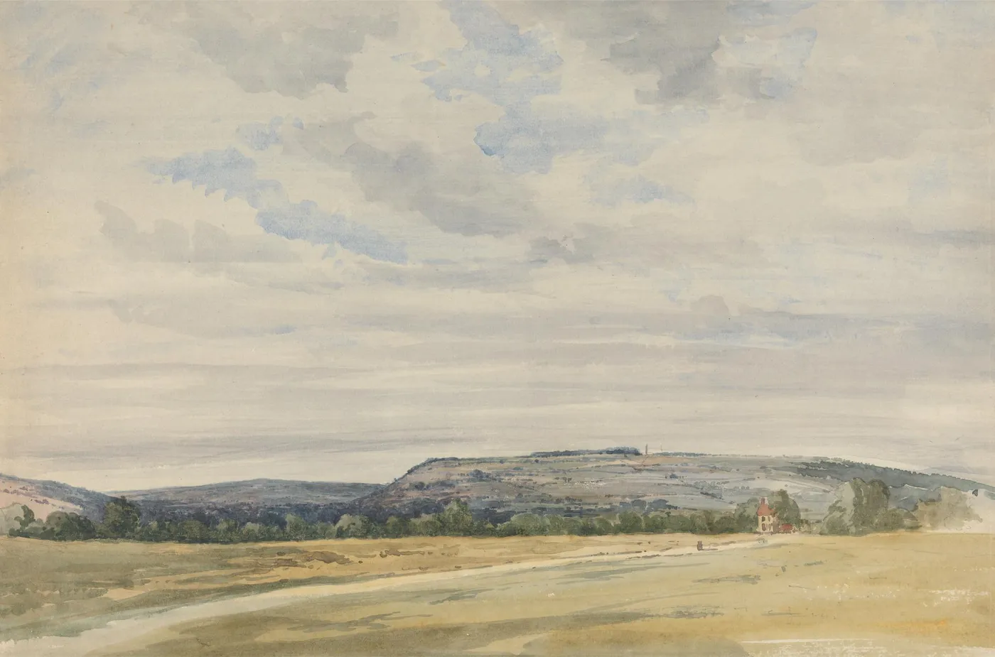 Flounder’s Monument From the Race Course, Ludlow by Agostino Aglio — original watercolour reproduced as a hand-painted oil on canvas