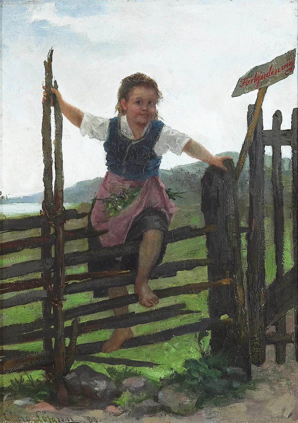 Forbidden Way (1880) by Clara Löfgren — original painting reproduced as a hand-painted oil on canvas