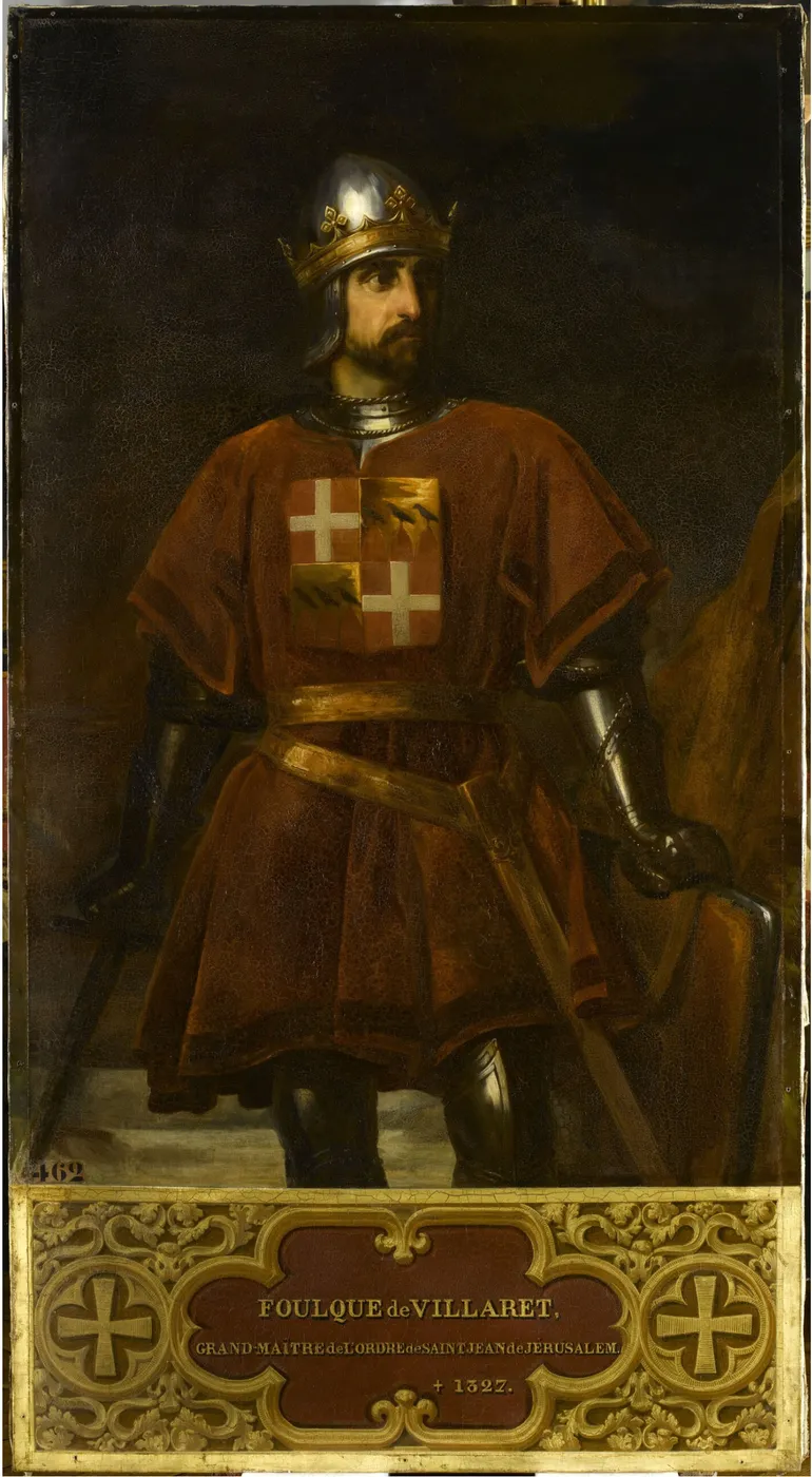 Foulques de Villaret (1841) by Eugène Goyet — original painting reproduced as a hand-painted oil on canvas