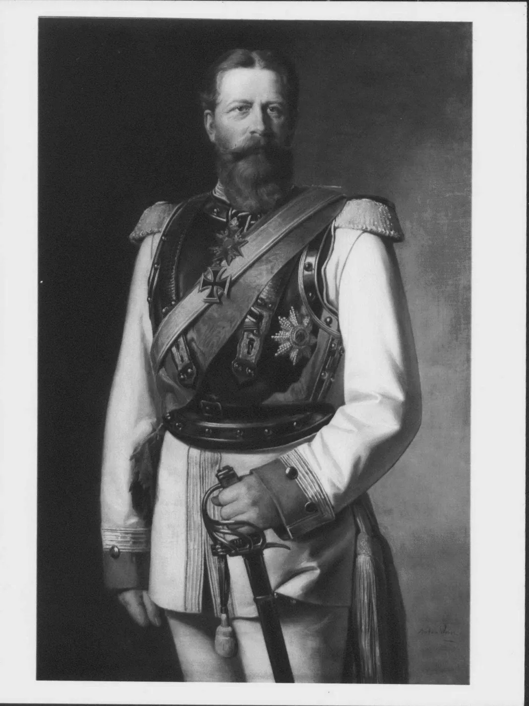 Frederick William, Crown Prince of Prussia (1831-88), later Fredrick III, Emperor of Germany by Anton Weber — original painting reproduced as a hand-painted oil on canvas