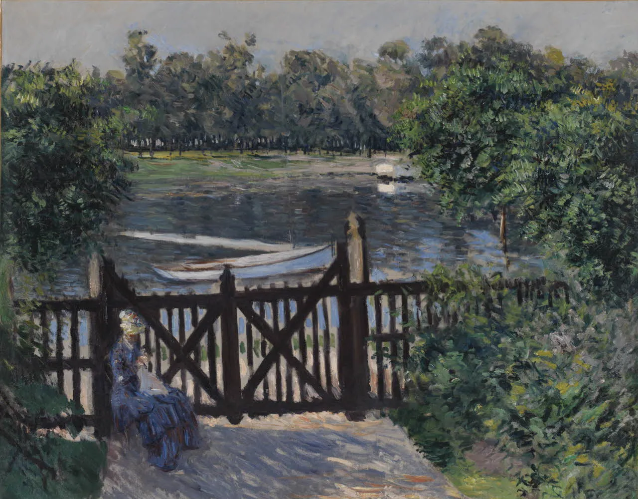 Garden entrance, Petit Gennevilliers (1893) by Gustave Caillebotte — original painting reproduced as a hand-painted oil on canvas