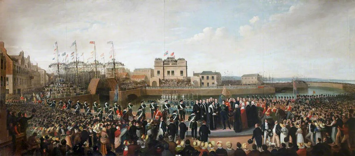 George IV Landing at Leith, 1822 by Alexander Carse — original painting reproduced as a hand-painted oil on canvas