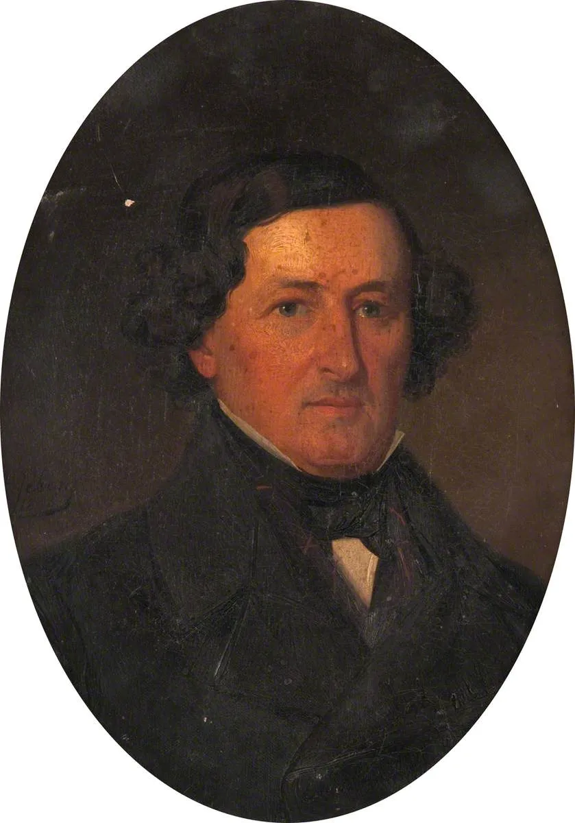 George Washington Whistler (1800–1849) (father of James McNeill Whistler) (1848) by Adolf Jebens — original painting reproduced as a hand-painted oil on canvas