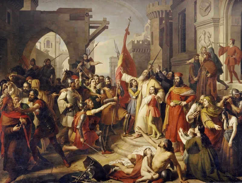 Giuramento degli Anconetani (1844) by Francesco Podesti — original painting reproduced as a hand-painted oil on canvas
