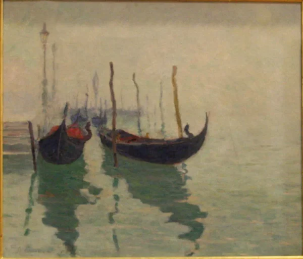 Gondoles à Venise by André Gouirand — original painting reproduced as a hand-painted oil on canvas